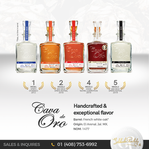 RareTequilas.com | Purchase Cava De Oro Tequila from raretequilas.com. They sell Cava De Oro Plata, Cava De Oro Reposado, Cava De Oro Añejo, Cava De Oro Extra Añejo, and Cava De Oro Extra Añejo Cristalino tequila. Full Cava De Oro Tequila Collection.